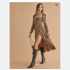 Reformation sigmund dress cheetah print SZ 10